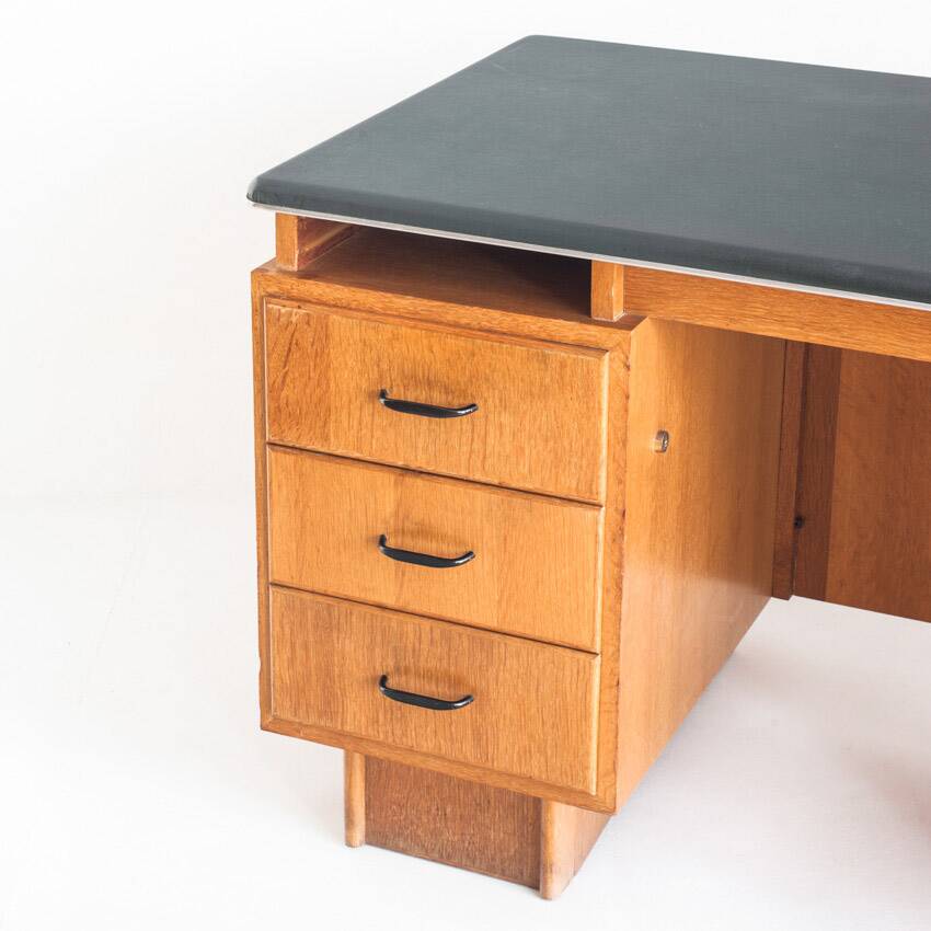 Vintage oak desk made by Burwood. France, 1950s
