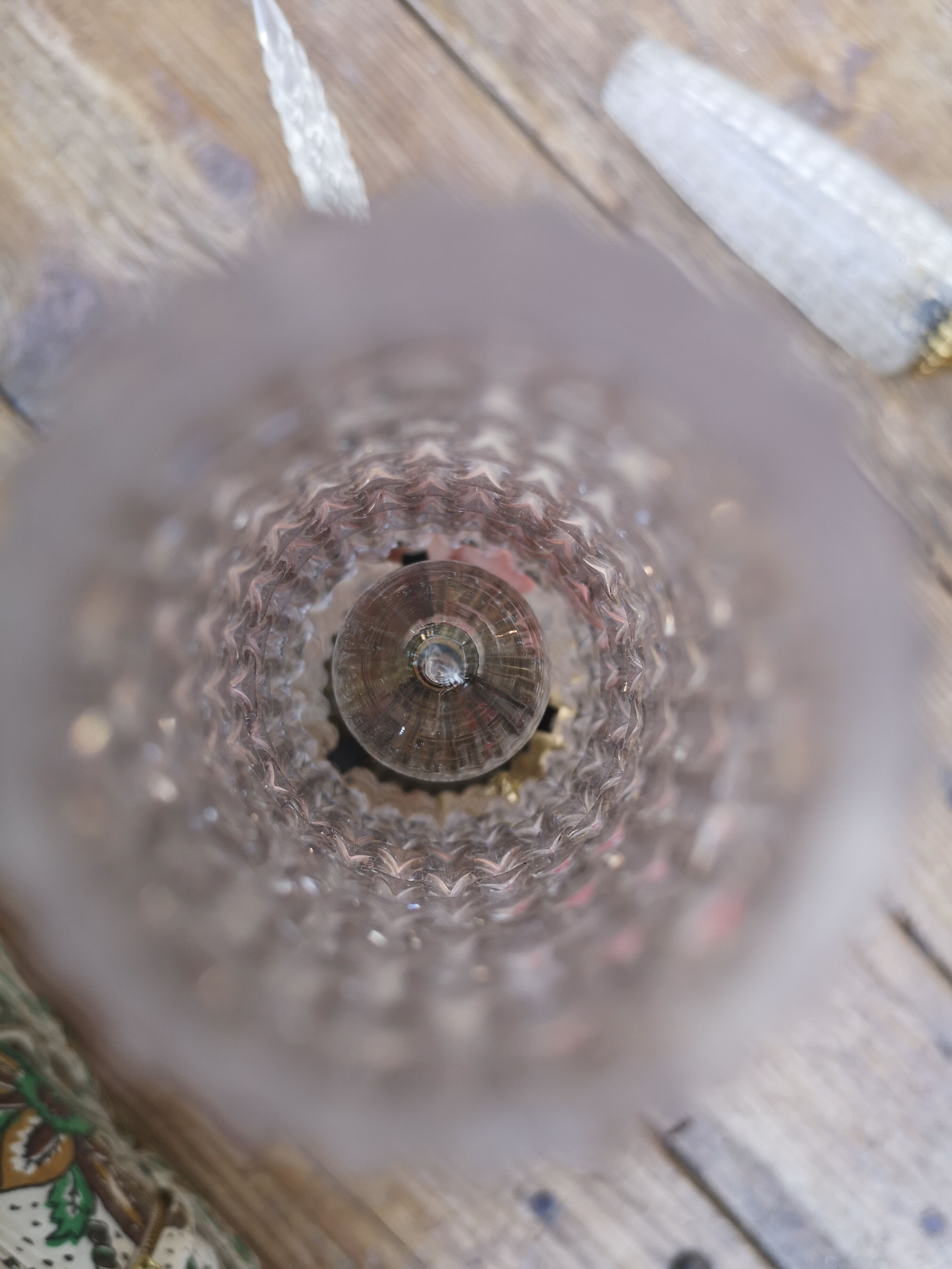 Vintage brass sconces and moulded glass wheat spikes