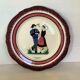 Plate couple of Breton henriot Quimper France