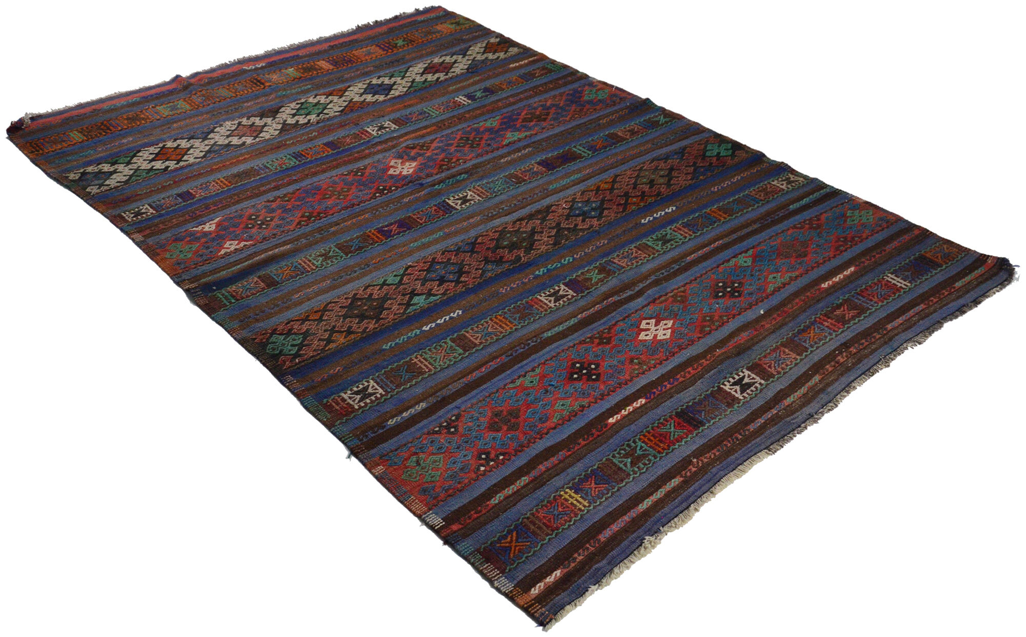 Anatolian handmade kilim rug 266 cm x 186 cm