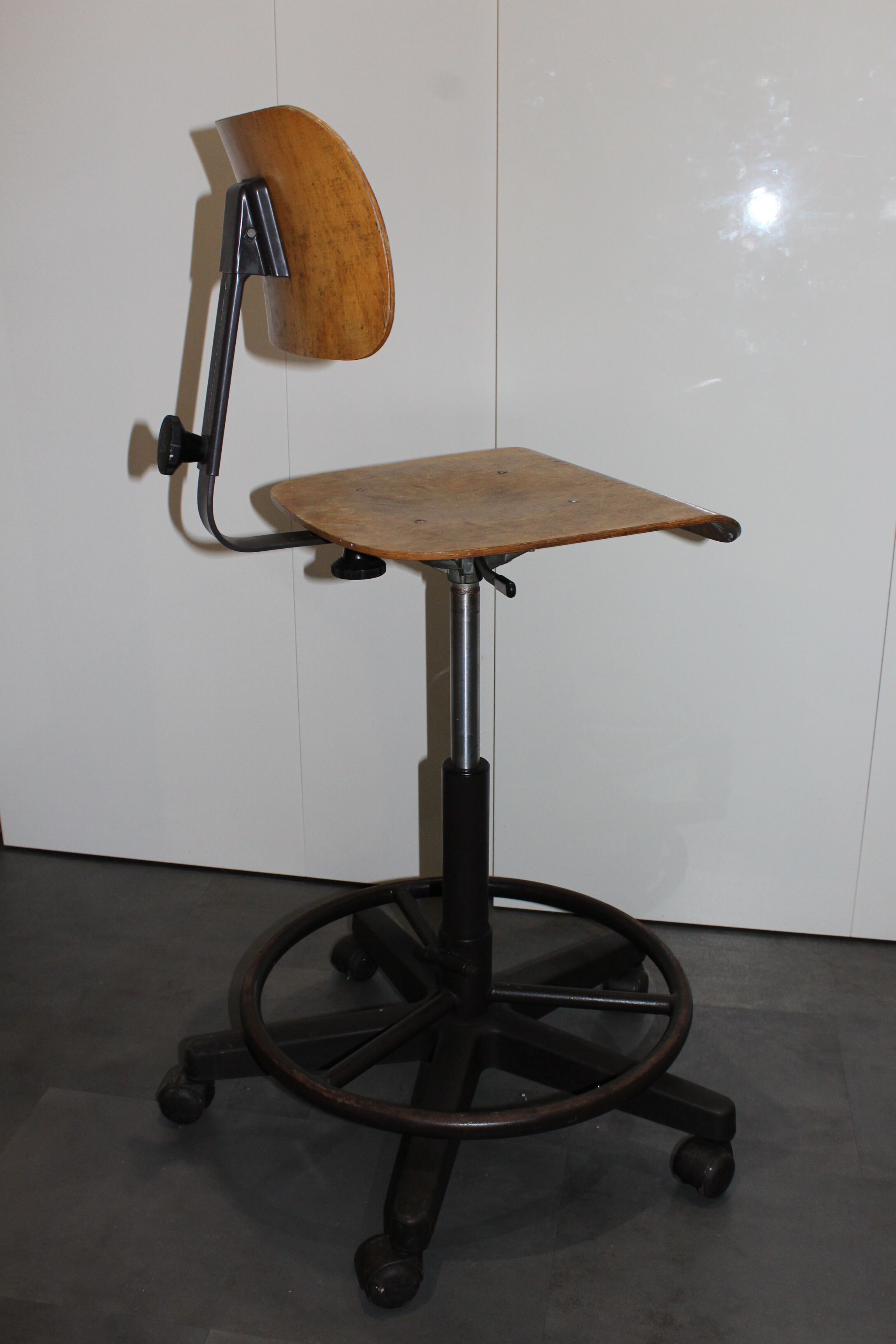 Old office, workshop, industrial chair with wheels