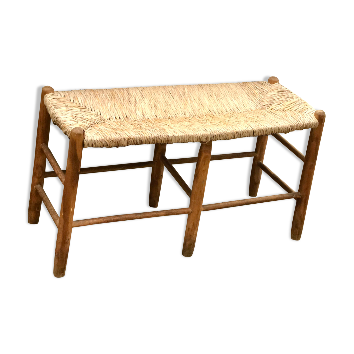 Banc paillé ancien