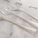 Christofle oyster or dessert forks, ribbon pattern, silver