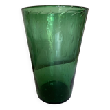 XXXL vase Italian work 1960 in bubble blown Empoli glass