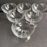 6 blown crystal bowls – Art Deco
