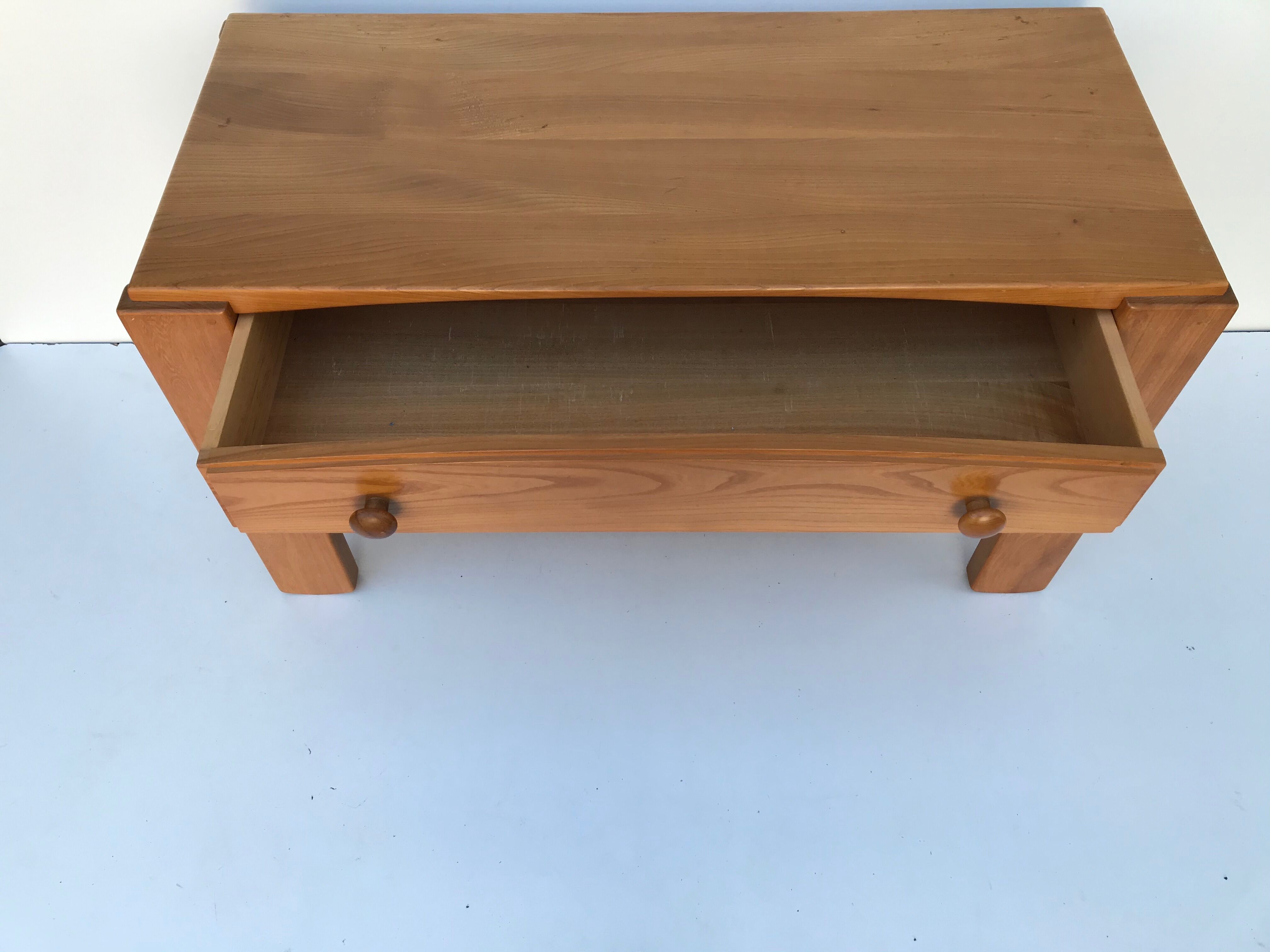 Commodus in solid elm, Maison Regain, 1970s