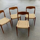 Four Scandinavian-style chairs from the 1970s.
