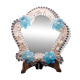 Classic Vintage Venetian Murano Bue Flower Glass Mirror, 1970s