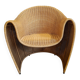 Fauteuils vintage en rotin Driade King Tubby de Miki Astori
