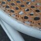 Stool in wood and caning