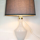 Glass table lamp in opal 1950