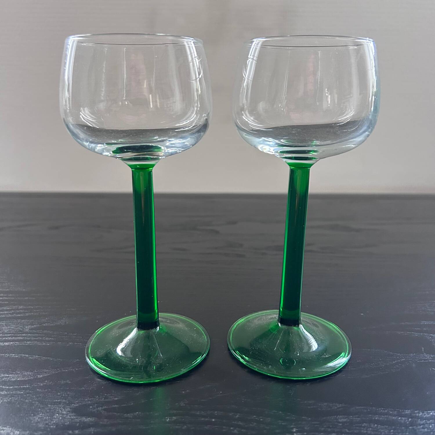 Pair of white wine glasses