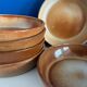 Montgolfier stoneware soup plate set with rims made in France vintage - varnished stoneware