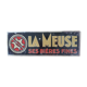 Old plate in sheet metal "La Meuse its fine beers" 16x48cm 50s