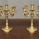 Pair of table candlesticks. Solid bronze.