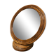 Round rattan mirror to lay
