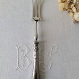 Large antique Christofle serving fork, 30 cm, silver-plated