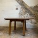 Table à manger extensible en chêne massif, des années 1950-60, style brutaliste