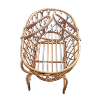 Old vintage bamboo/rattan cradle