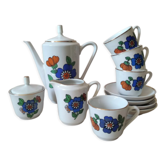 Vintage porcelain coffee set dinette 70s