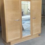 Armoire 3 portes art déco en placage d'orme