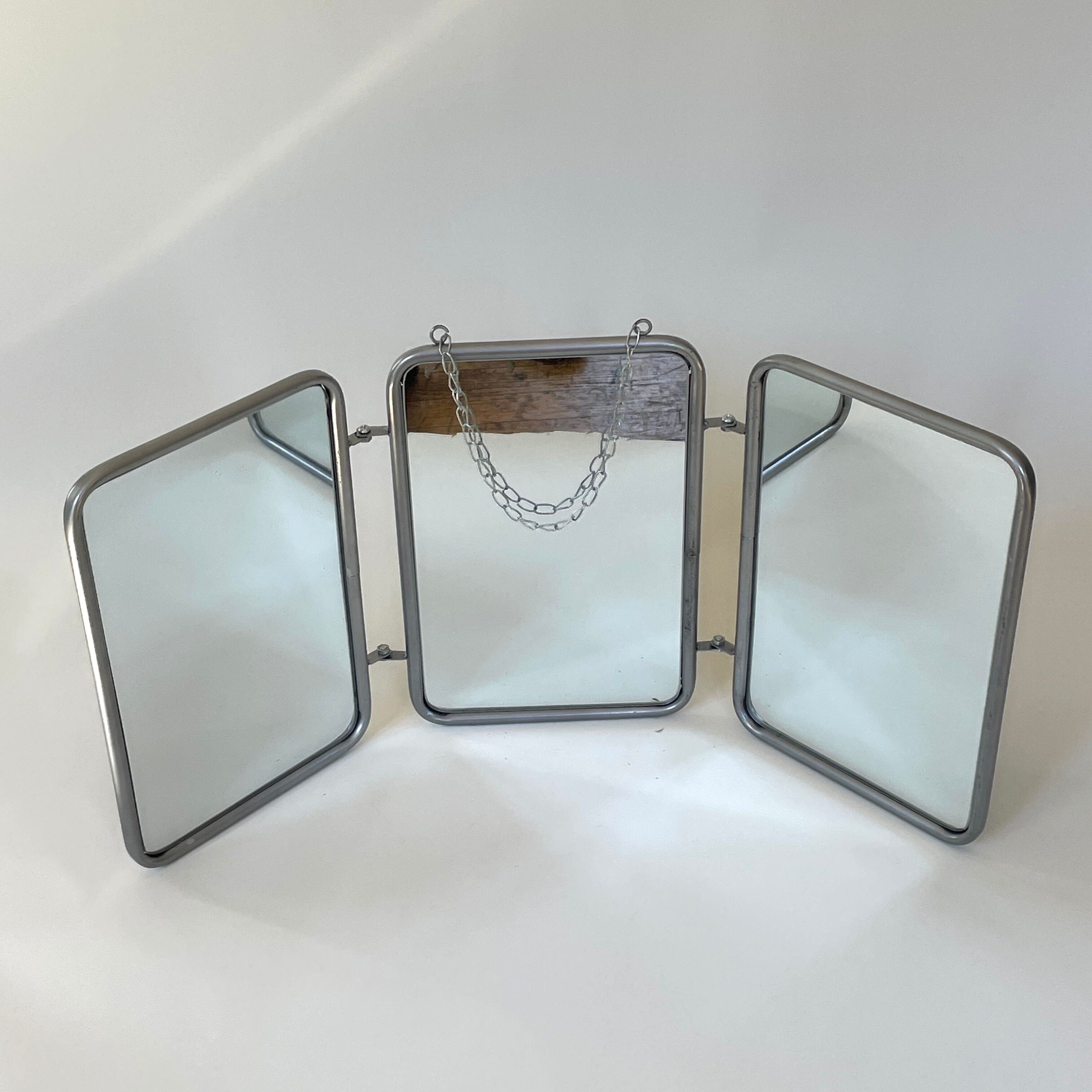 Vintage barber tryptic mirror