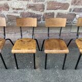 4 vintage 60s school chairs