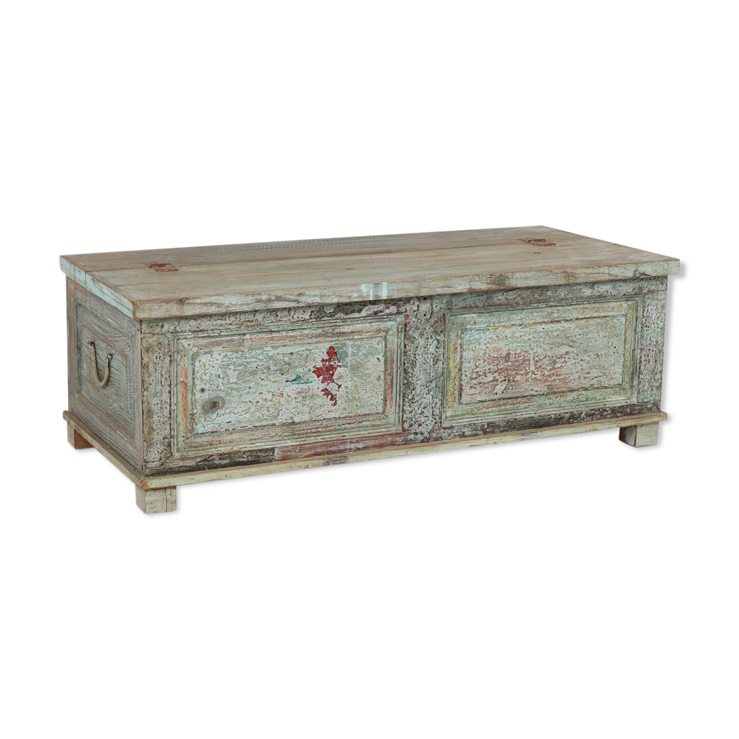 Old wooden box with storage space