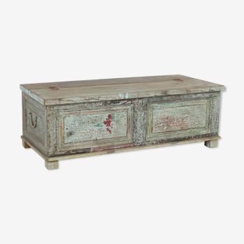 Old wooden box with storage space