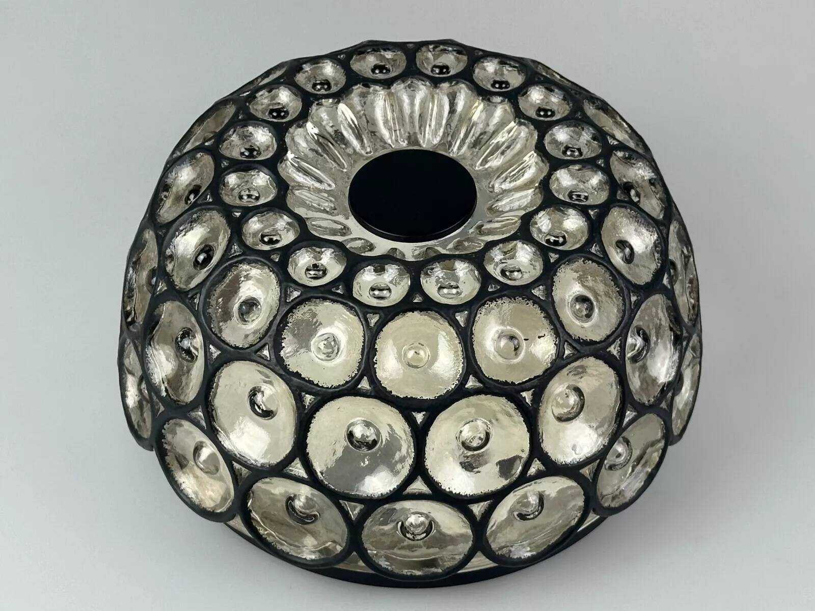 Ceiling light from the 60s and 70s Glashütte Limburg Germany glass & metal