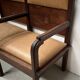 Art Deco two-seater bench in solid mahogany, 20th century.