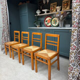 Set of 4 vintage rush chairs