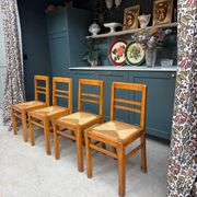 Set of 4 vintage rush chairs