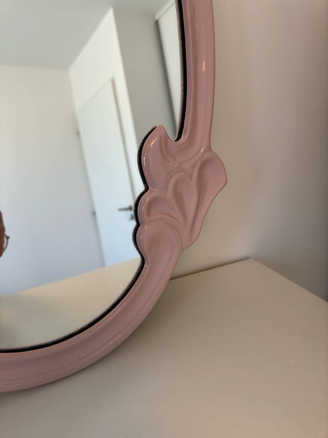 Art Nouveau style oval mirror