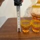 Vintage liqueur service in amber glass (decanter + 6 glasses)