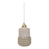 Vintage globe pendant light in white and transparent glass