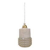 Vintage globe pendant light in white and transparent glass