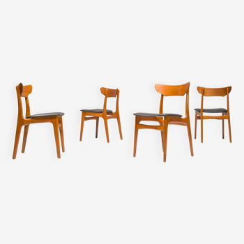 Mid-Century Danish Teak Dining Chairs by Schiønning & Elgaard for Randers Furniture Factory, Set of