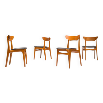 Mid-Century Danish Teak Dining Chairs by Schiønning & Elgaard for Randers Furniture Factory, Set of