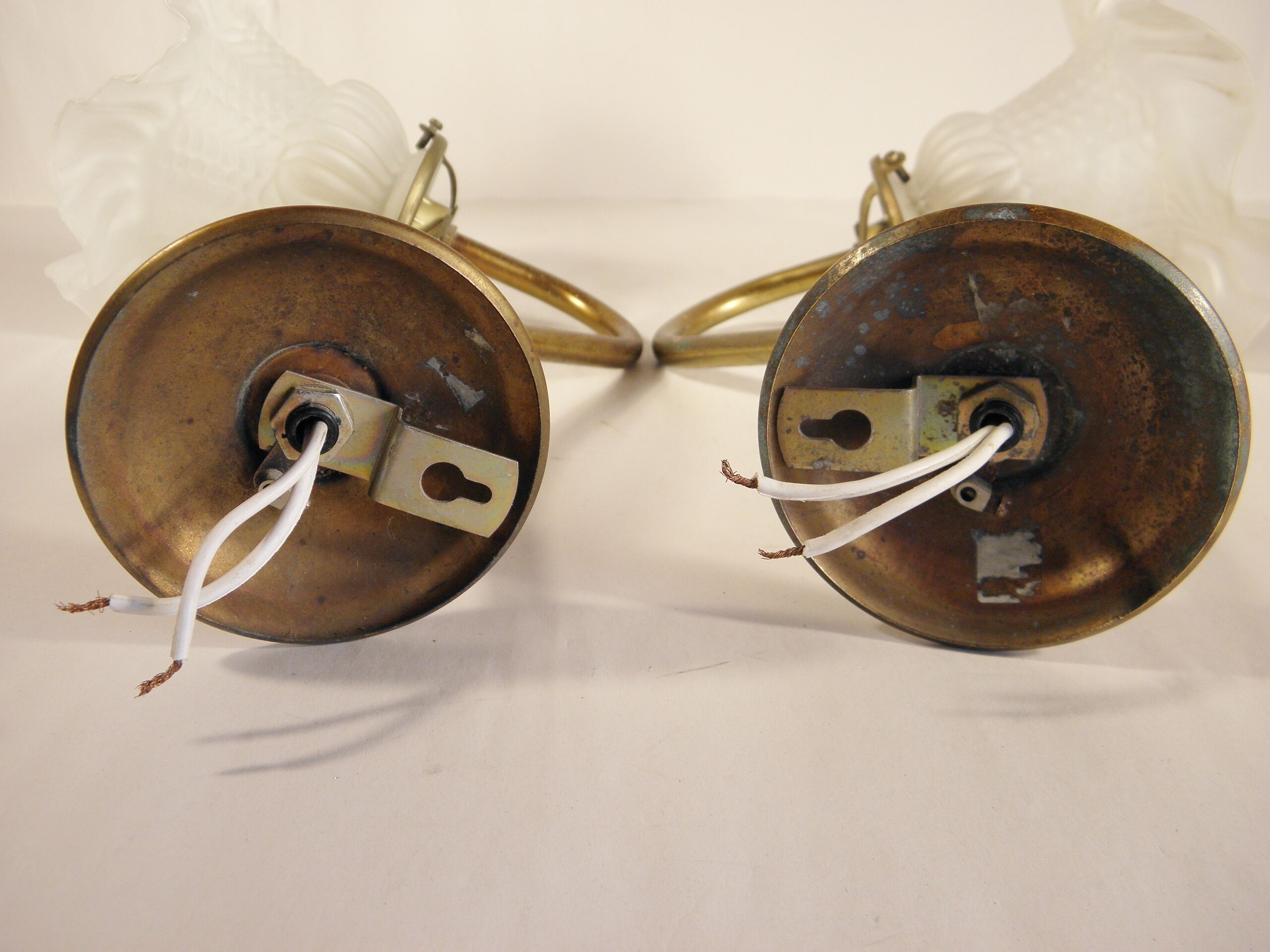 Pair of gooseneck wall lamps