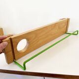 Set of towel hook and shelf in pine 1970