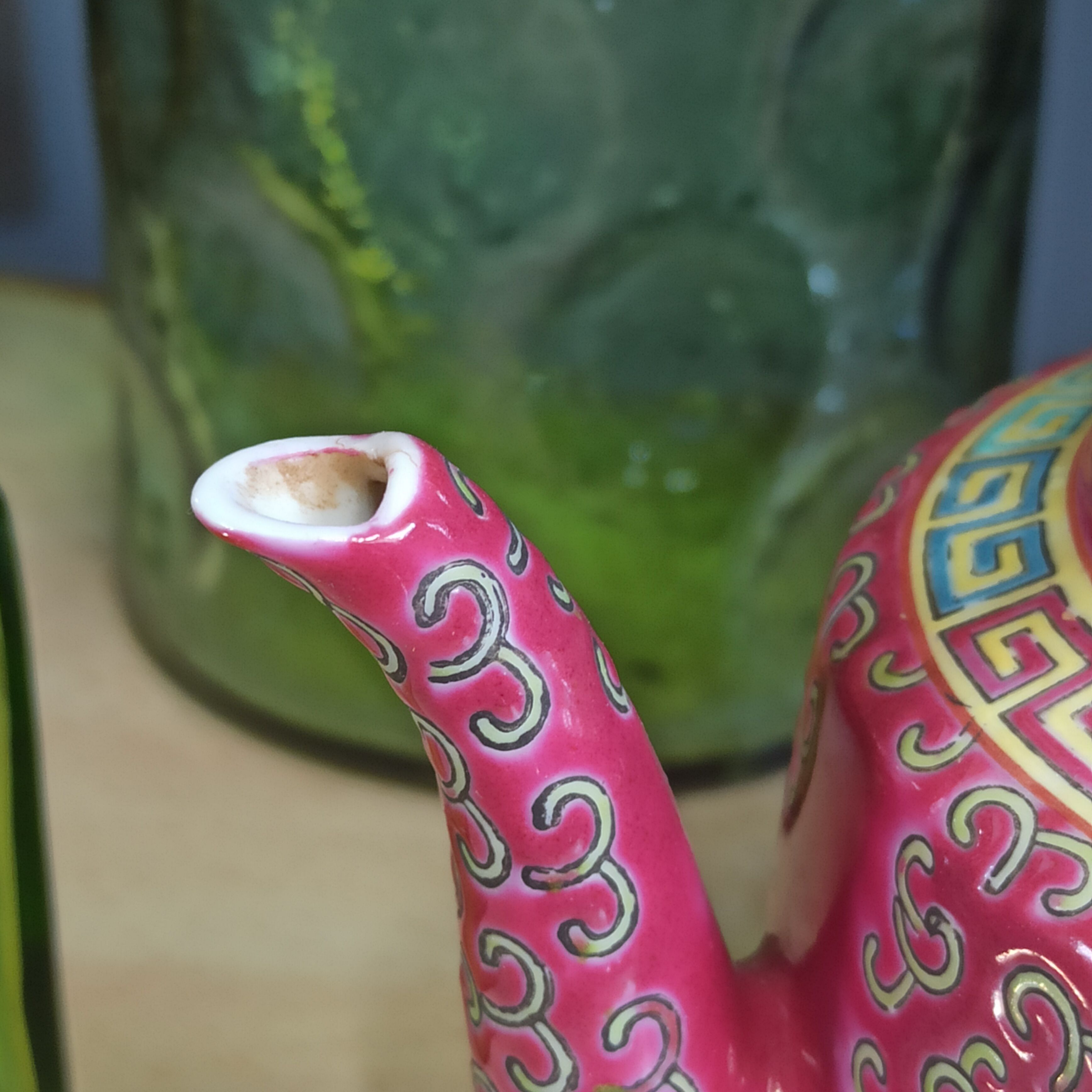 Chinese teapot Mun Shou Longevity vintage