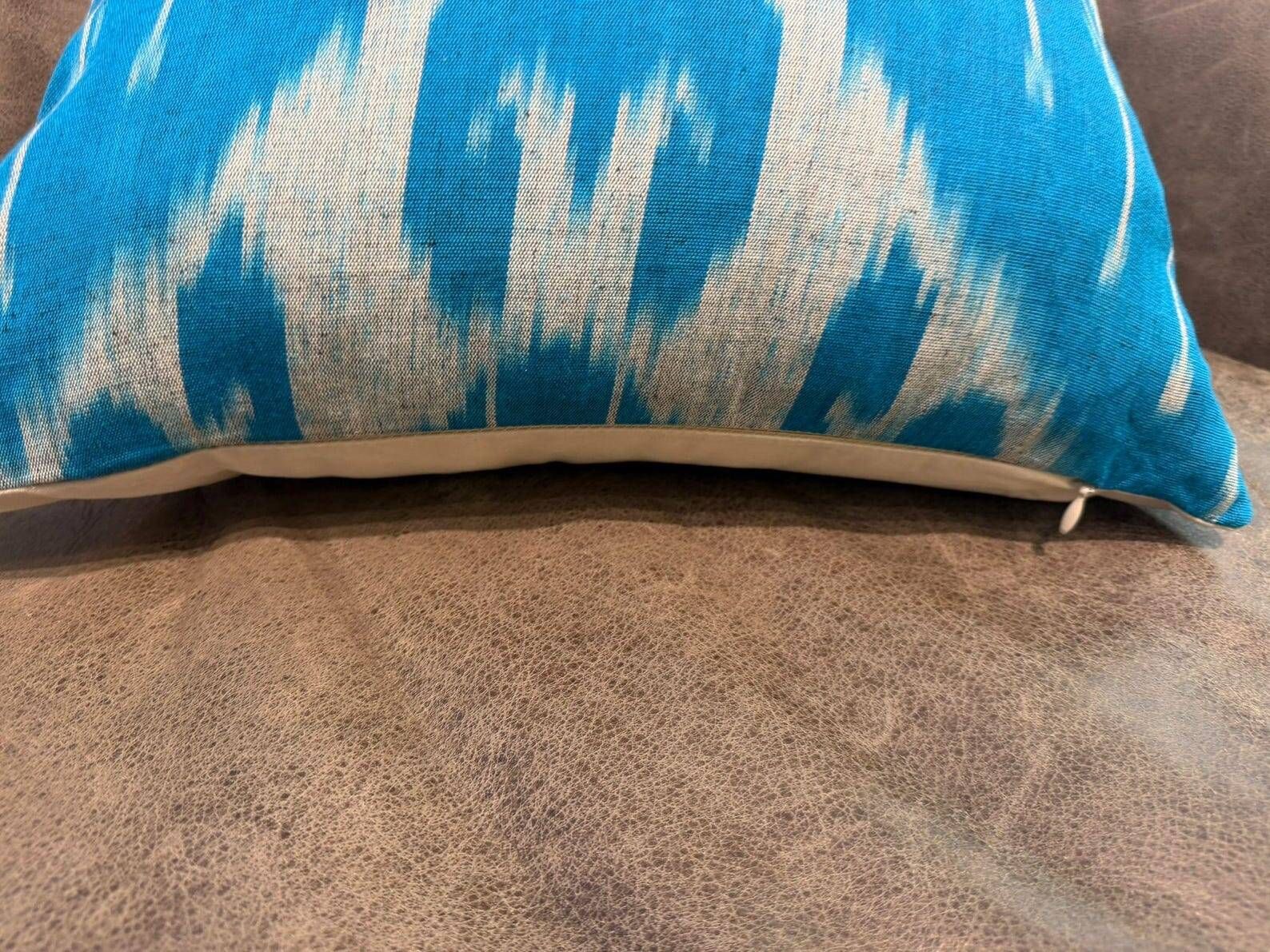 Vintage Uzbek Pillow, Boho Moroccan Decor, Handmade Silk Square Cushion
