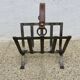 Porte revue en acier brut et cuir, dans le style de Jacques Adnet