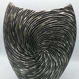 Vase in ceramic form and silver modernist effects 26.5 cm