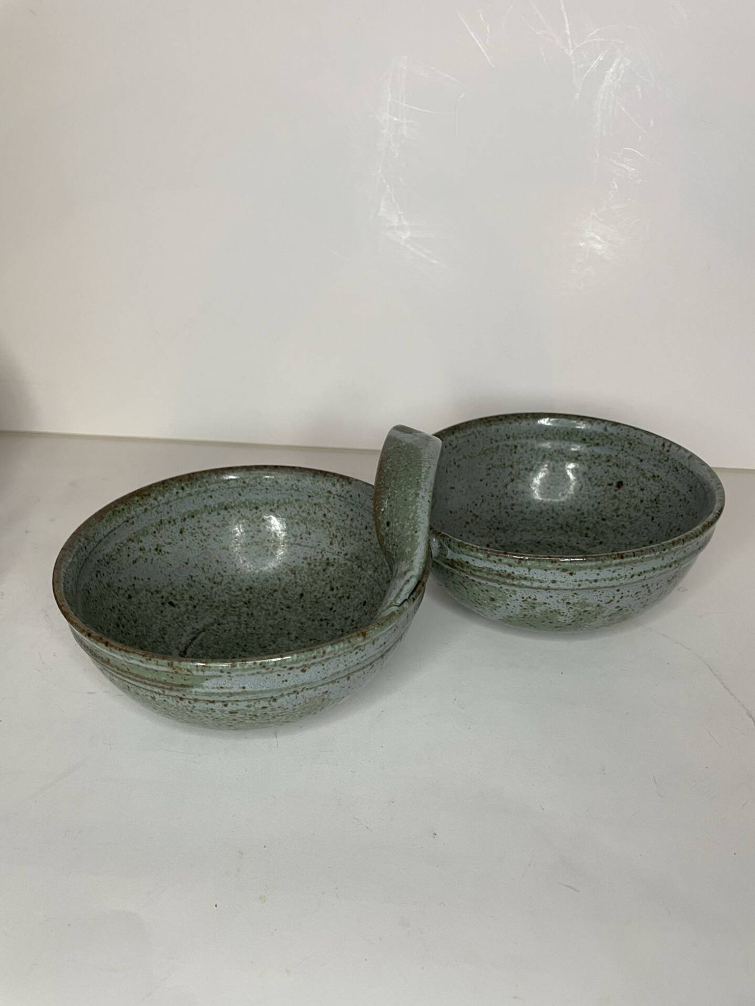 Green ceramic serving dish