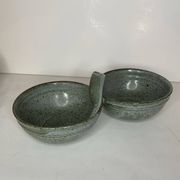 Green ceramic serving dish