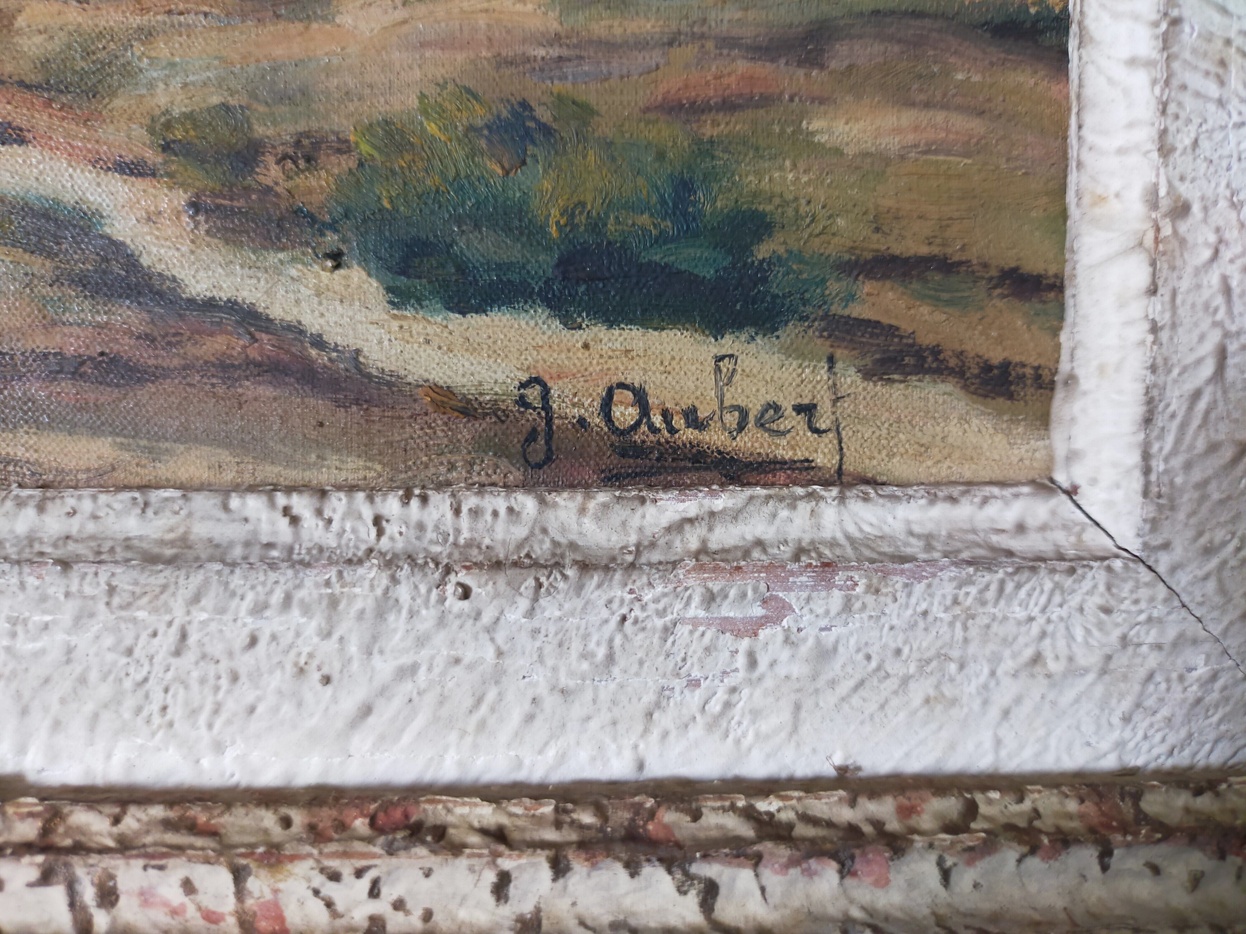 Gaston Aubert Oil on canvas XXth landscape