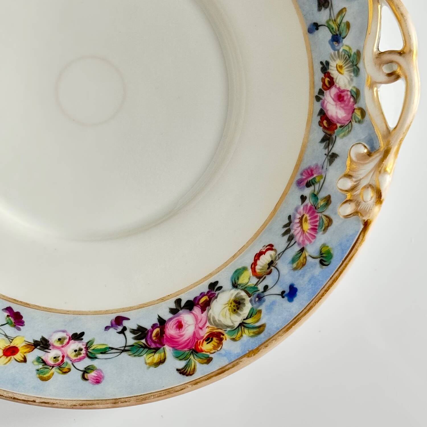 Hand-painted porcelain cake plate | Old Paris