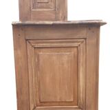 Natural wood bookcase with 3 doors and shelves